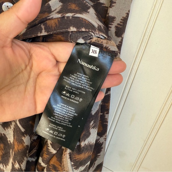 Nanushka Size XS Long Sleeve Ayse Deress in Crayon Ocelot - Picture 4 of 9